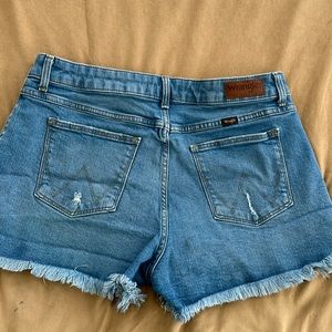 Wrangler high rise shorts- light wash with light distressing. Size 12.